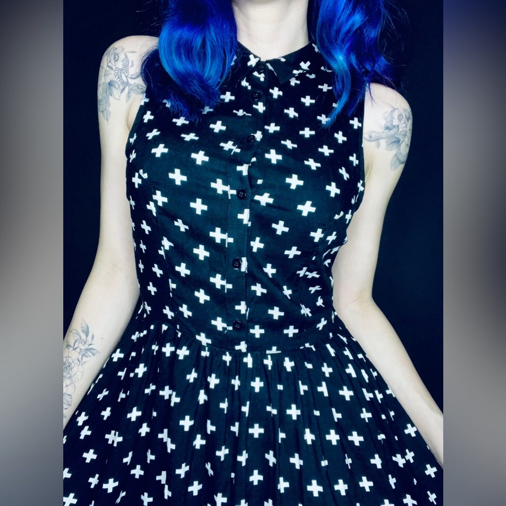 Goth Button Up Collar Dress